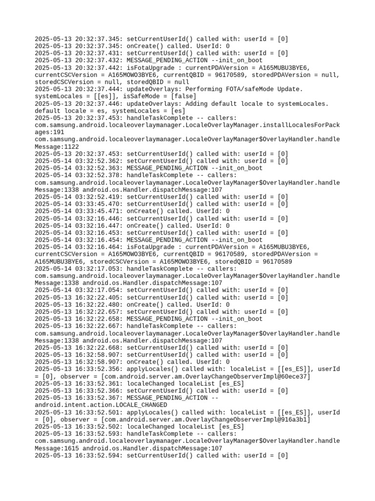 Locale Overlay Manager Logs | PDF | Android (Robot) | Android ...