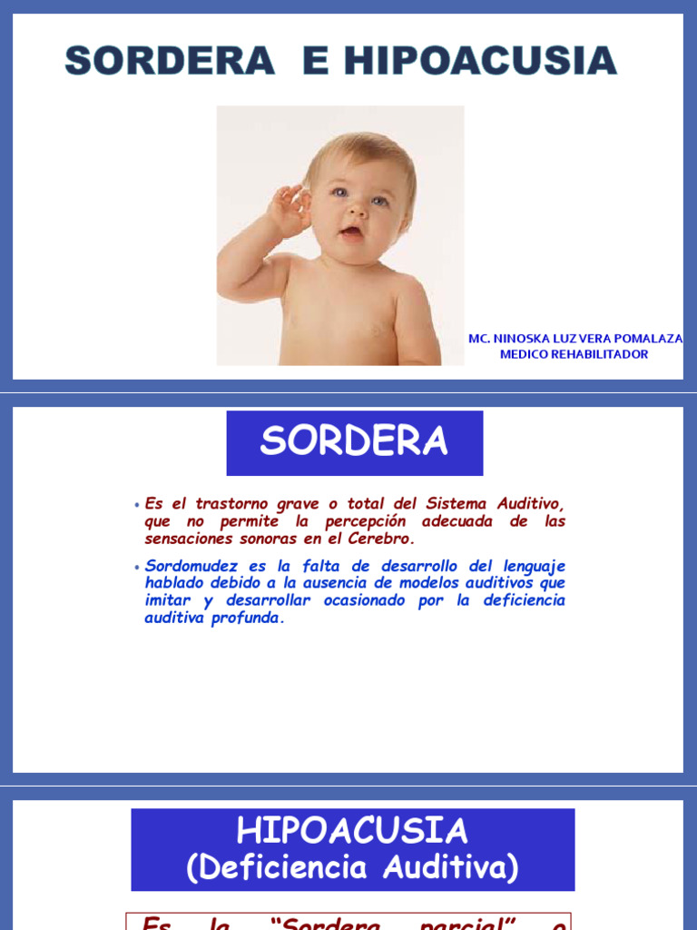 Sordera e Hipoacusia: Diagnóstico y Rehabilitación | PDF | Escuchando ...