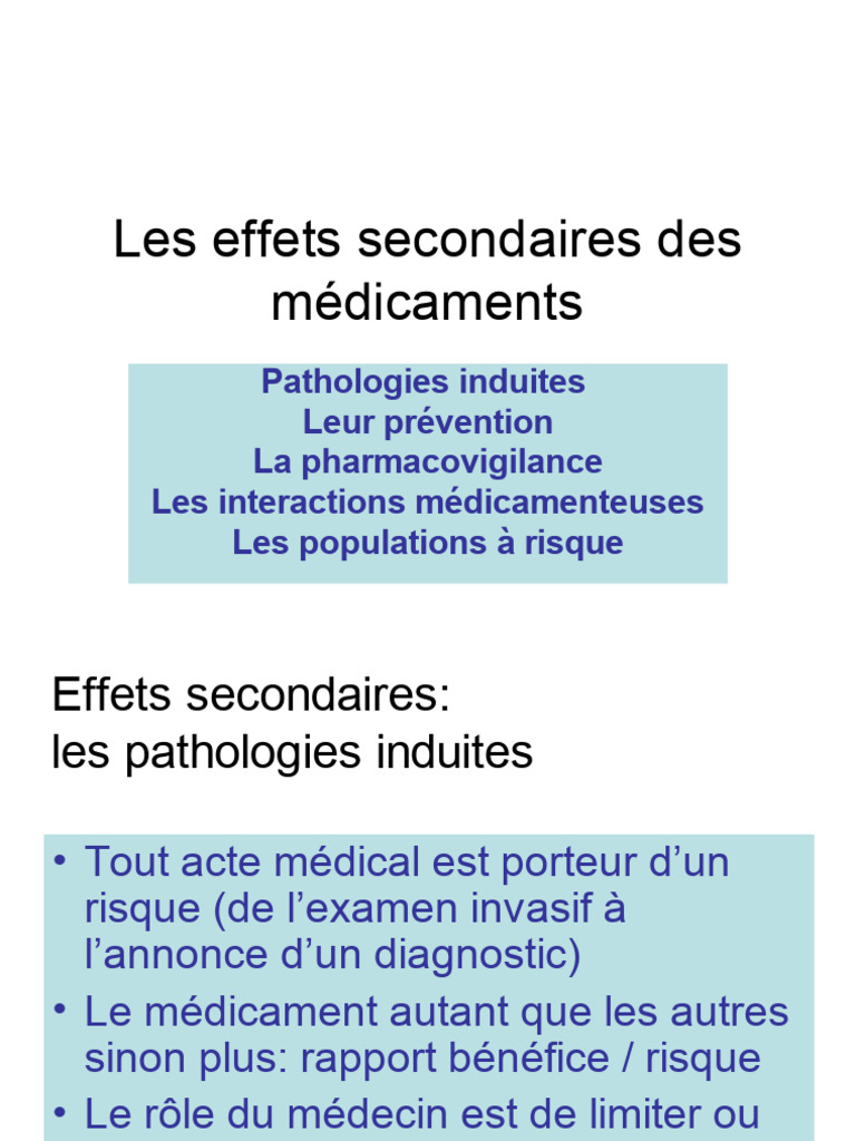 Effets secondaires des médicaments : risques et prévention | PDF ...