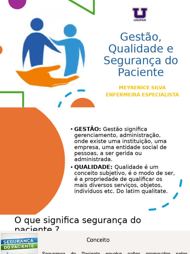 GESTÃO DA QUALIDADE E SEGURANÇA DO PACIENTE | PDF | Farmacêutico ...