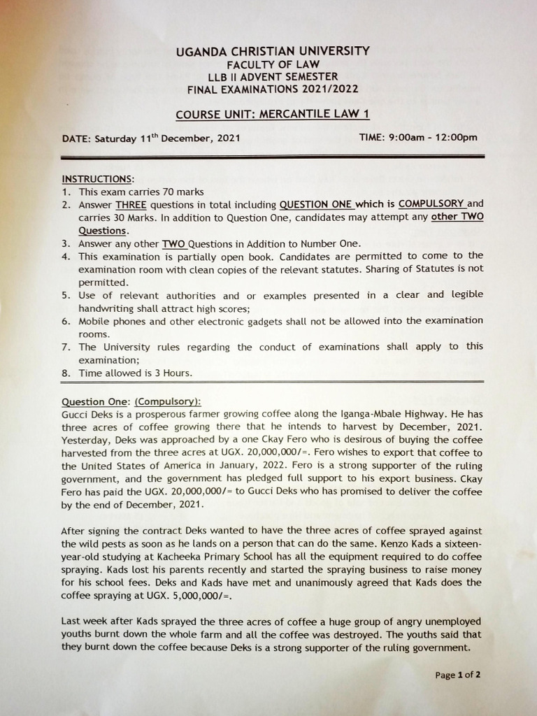 UCU LLB II Legal Methods Exam 2021 | PDF | Plagiarism | Common Law