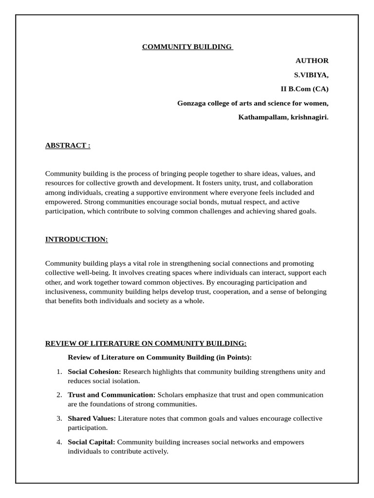 Essentials of Community Building Strategies | PDF | Community ...