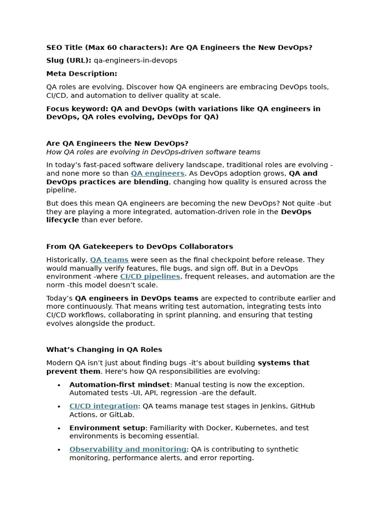 Are QA Engineers The New DevOps | PDF | Software Development | Systems ...