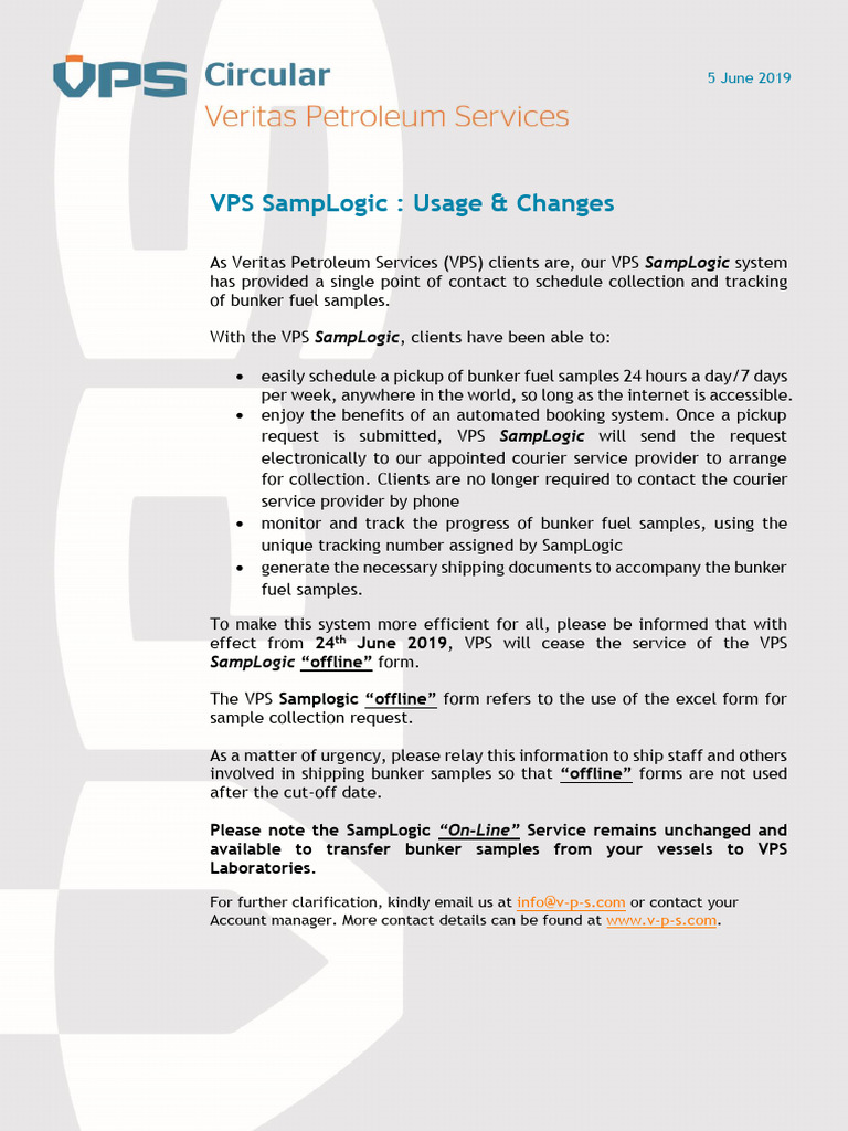 Circular - SampLogic Usage Changes | PDF