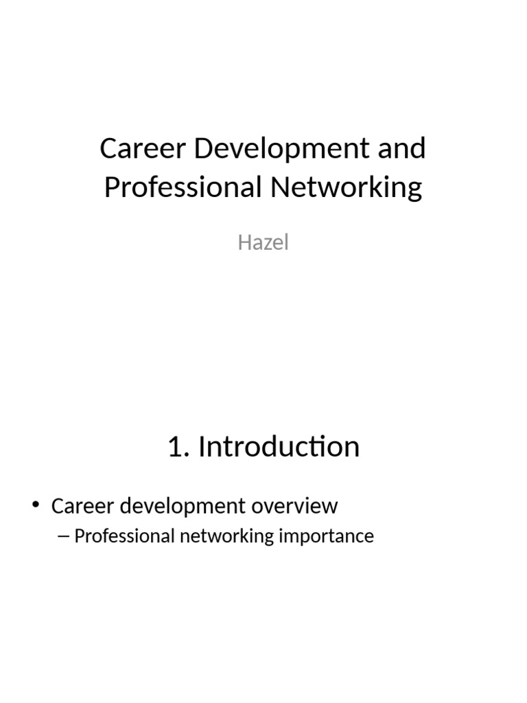 Career Development & Networking Guide | PDF | Goal Setting | Mentorship