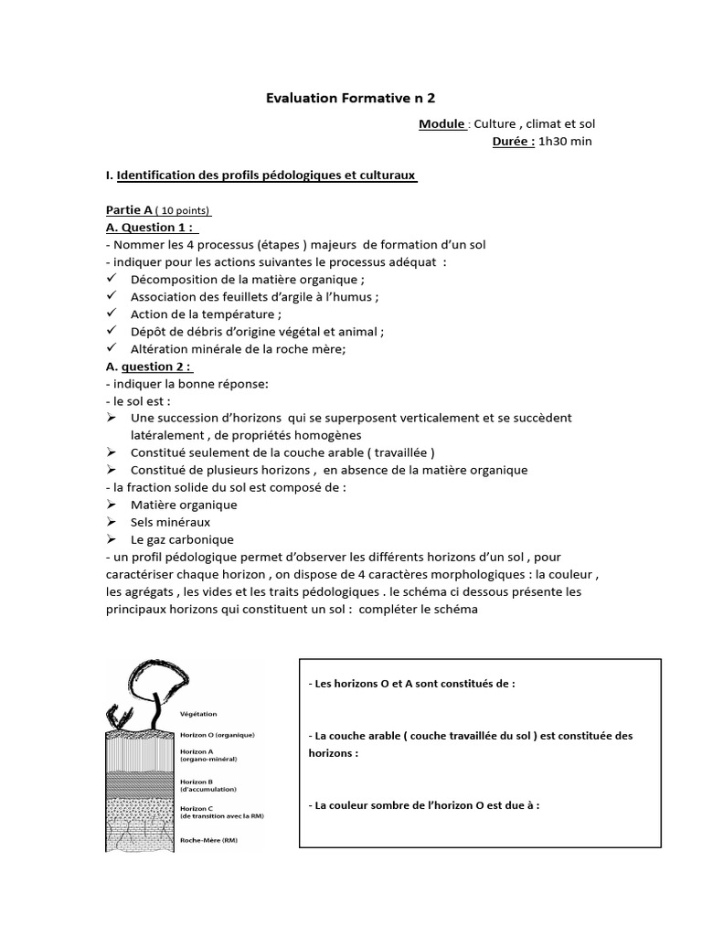Évaluation sur le sol et le climat | PDF | Sol (pédologie) | Porosité
