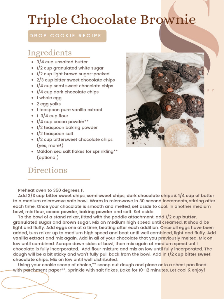 Triple Chocolate Brownie Final | PDF | Chocolate | Types Of Chocolate