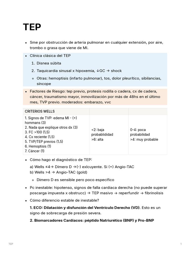 Guía Completa sobre TEP y su Tratamiento | PDF | Emergencias Médicas ...