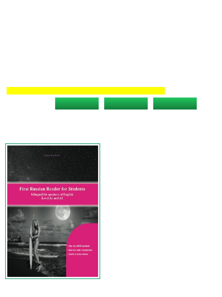 (Ebook) First Russian Reader for Students: bilingual for speakers of ...