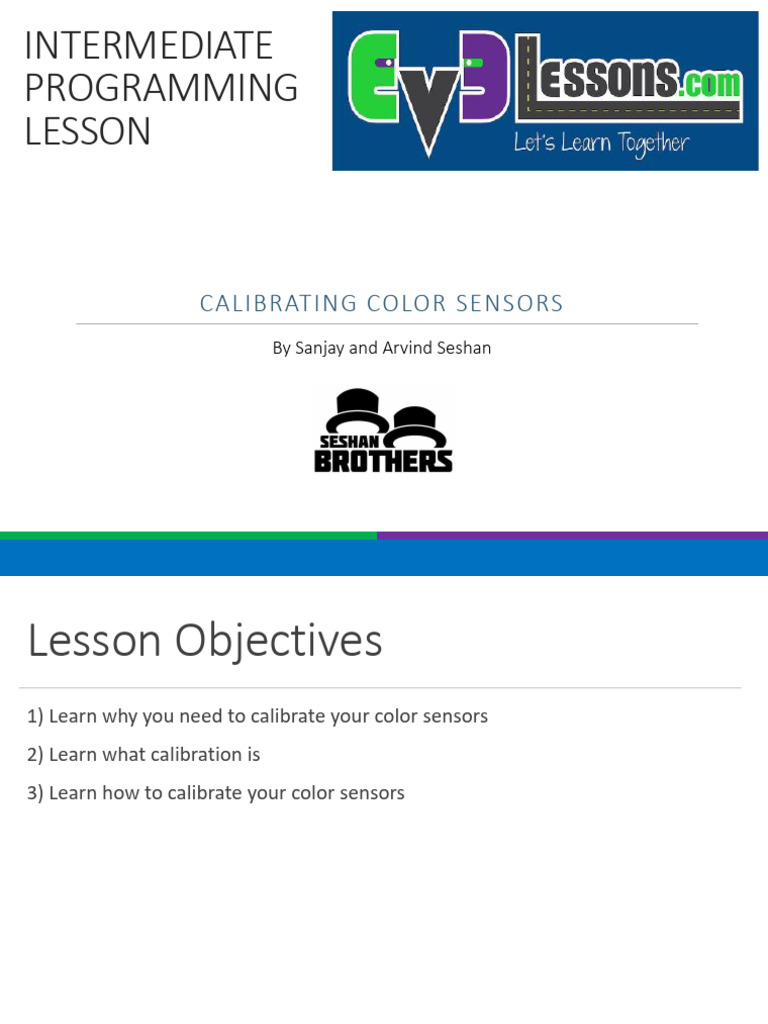 Calibrating EV3 Color Sensors Guide | PDF | Computing