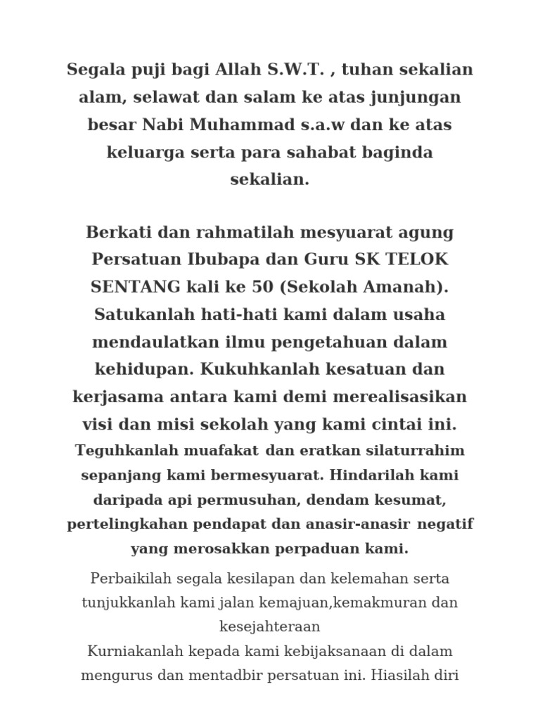 Doa Pibg | PDF