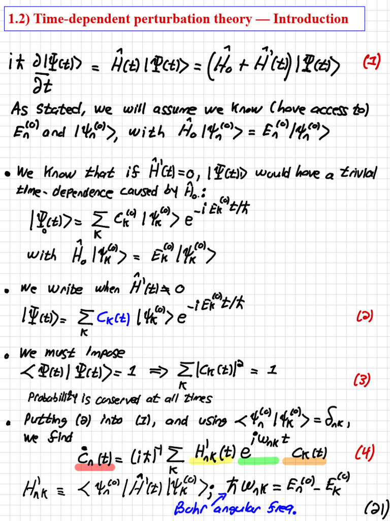 Time-Dependent Perturbation Theory | PDF | Perturbation Theory (Quantum ...