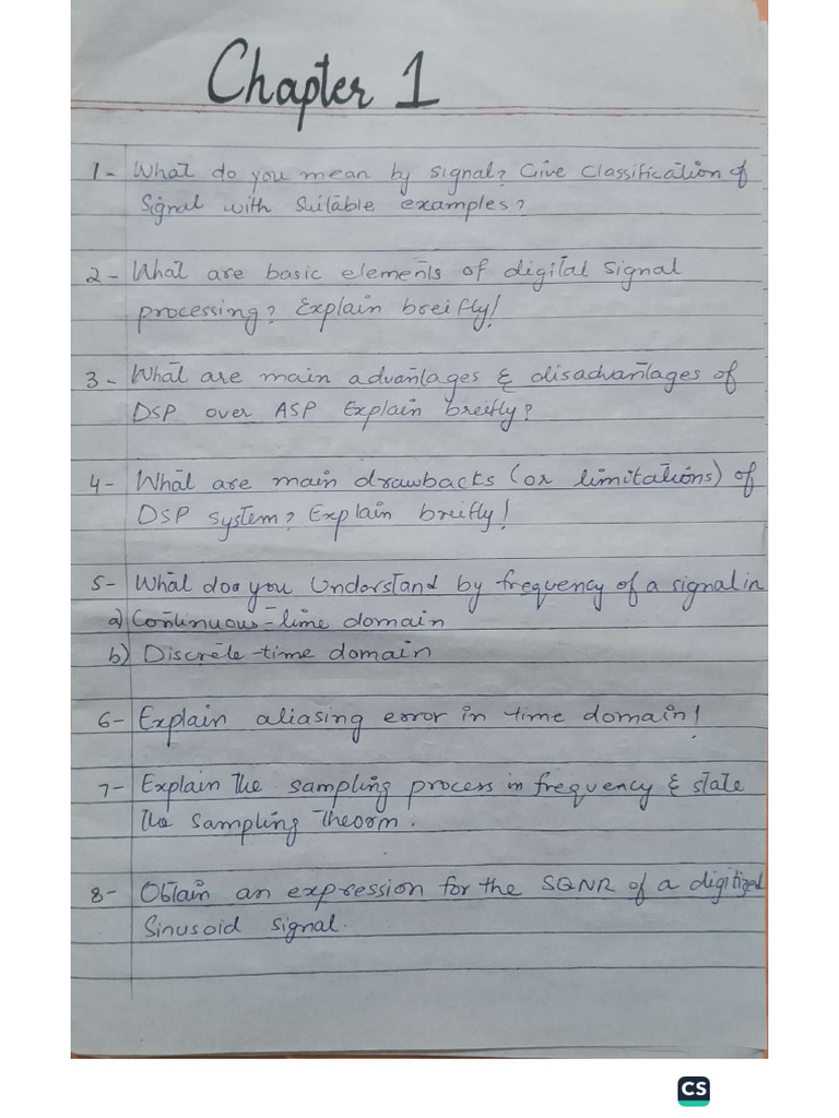 DSP Question CH 1 and 2 Edited | PDF