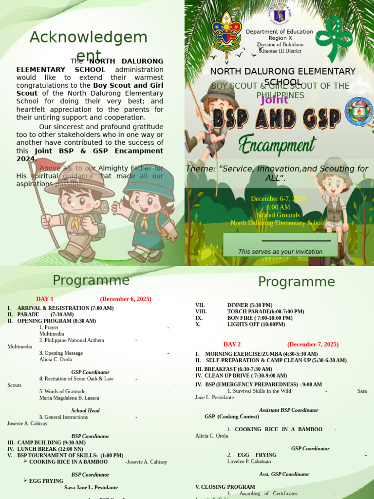 North Dalurong Scout Encampment 2025 | PDF | Scouting