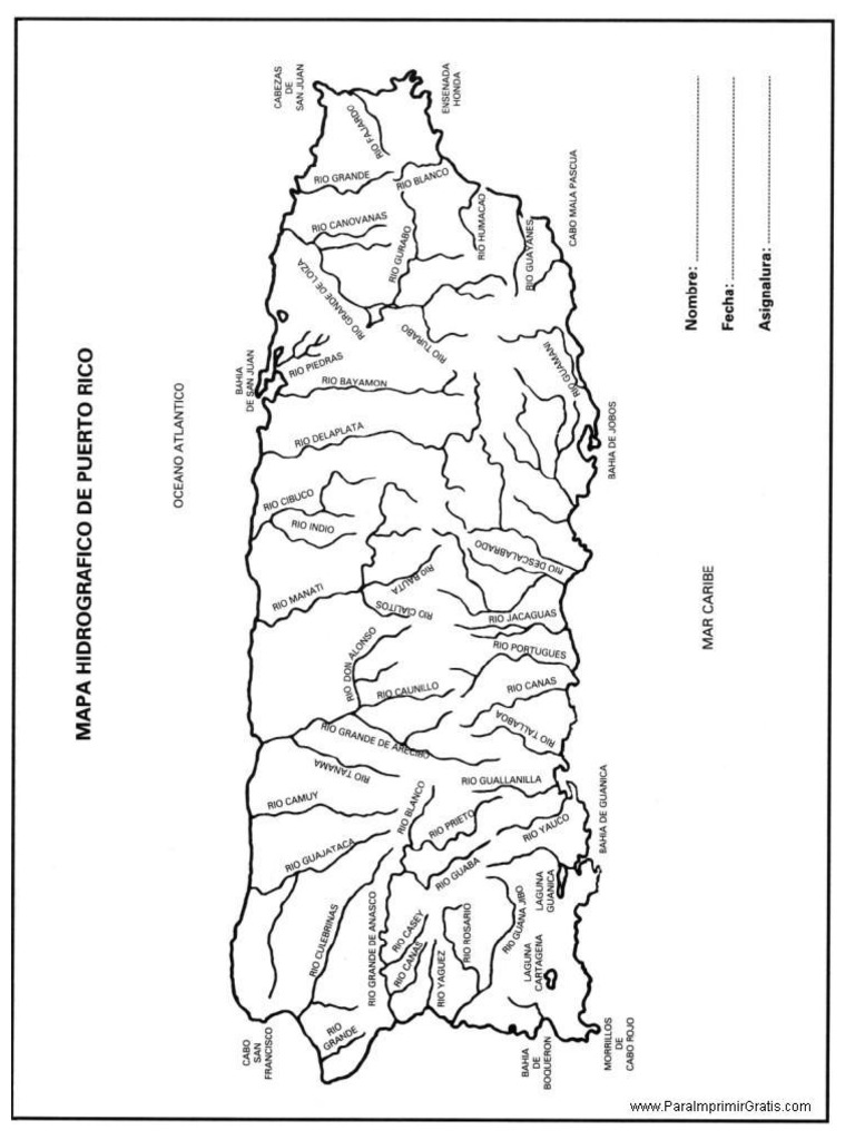 Mapa Hidrografico Puertorico - JPG | PDF