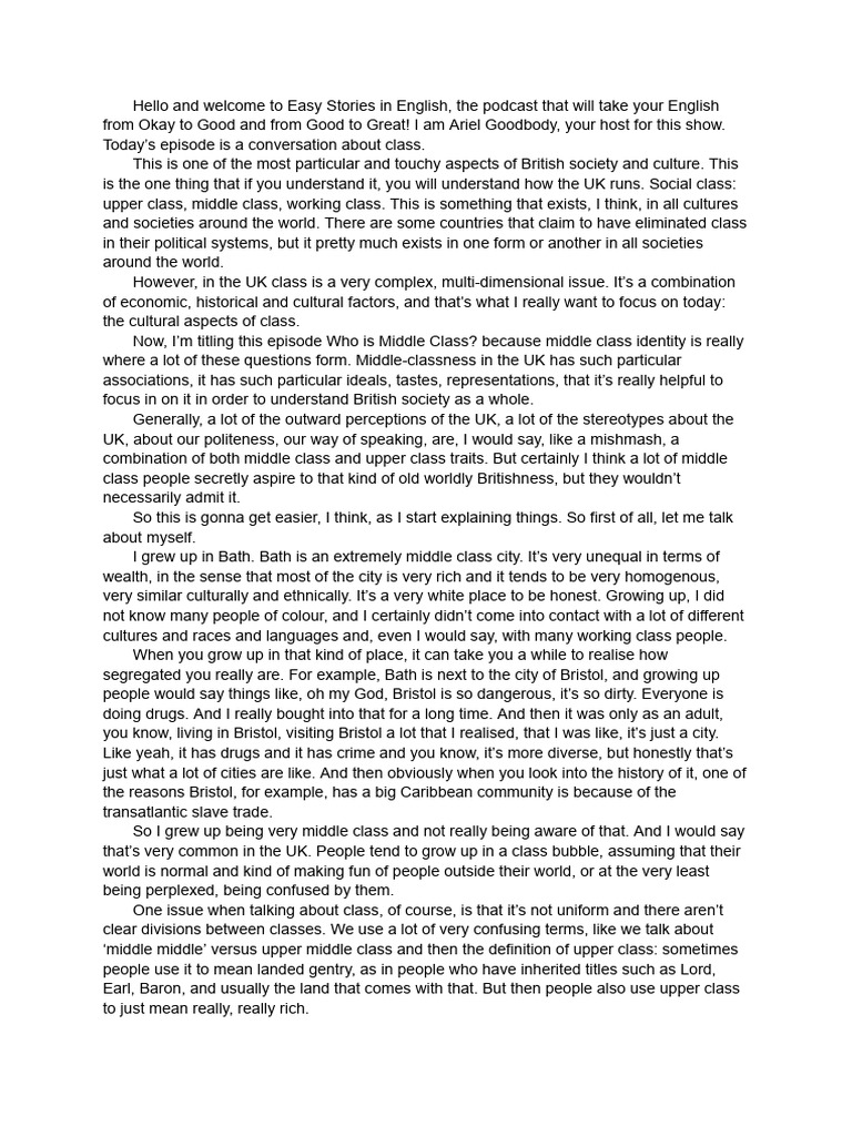 TRANSCRIPT-Who-is-Middle-Class_ | PDF | English Language | Cost Of Living