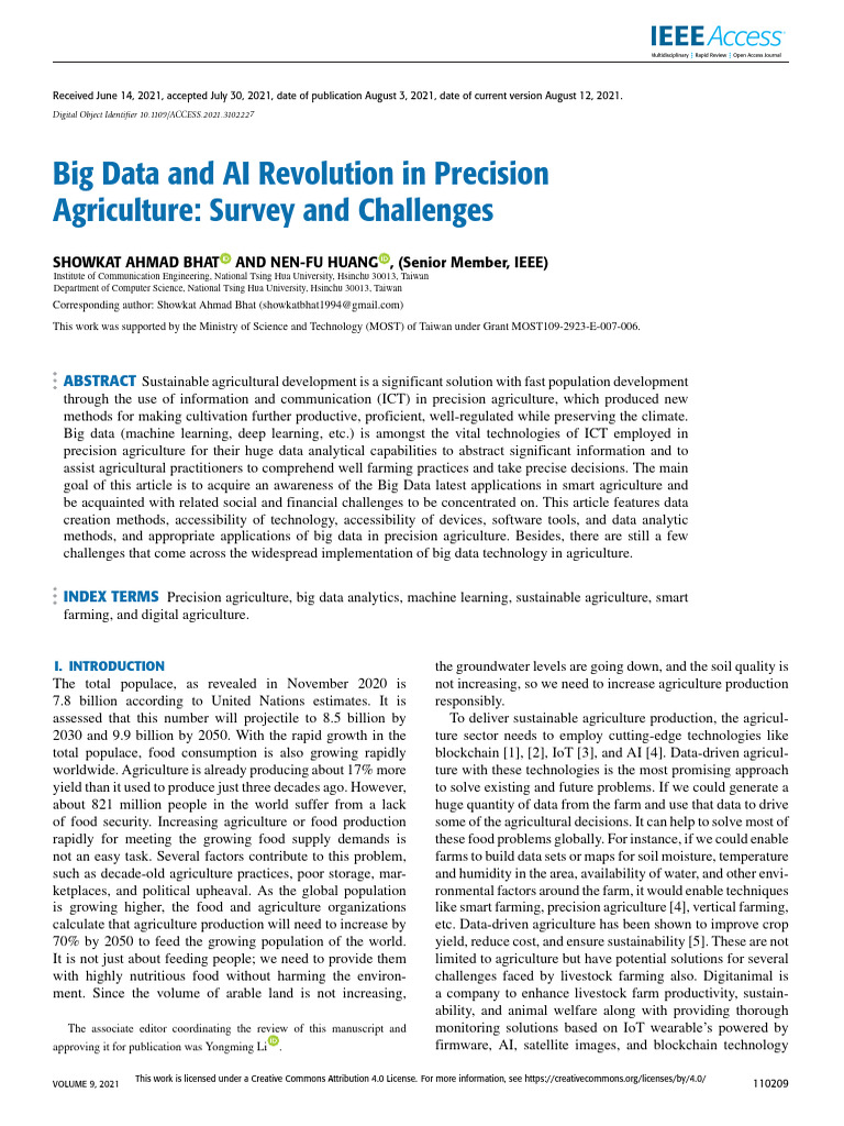 Big Data and AI Revolution in Precision Agriculture Survey and ...