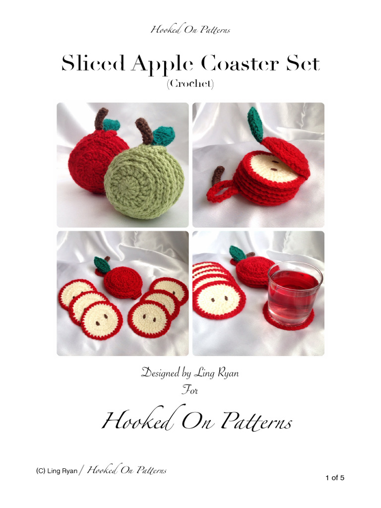 Crochet Sliced Apple Coaster Pattern | PDF | Crochet | Yarn