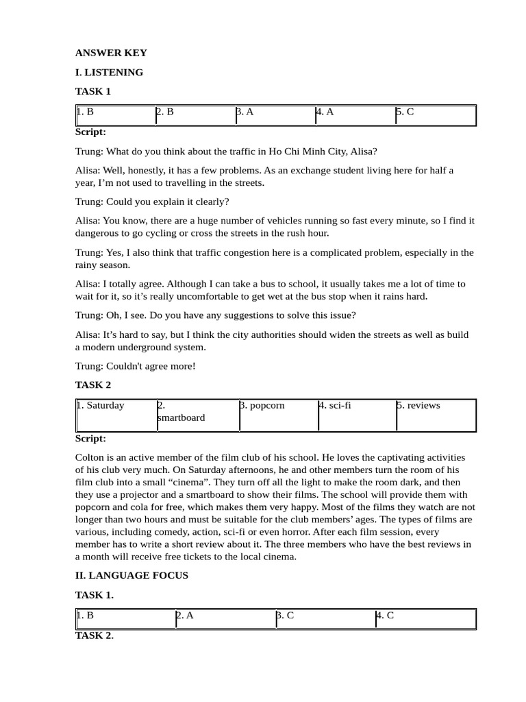 Listening and Writing Practice Answers | PDF | Transport