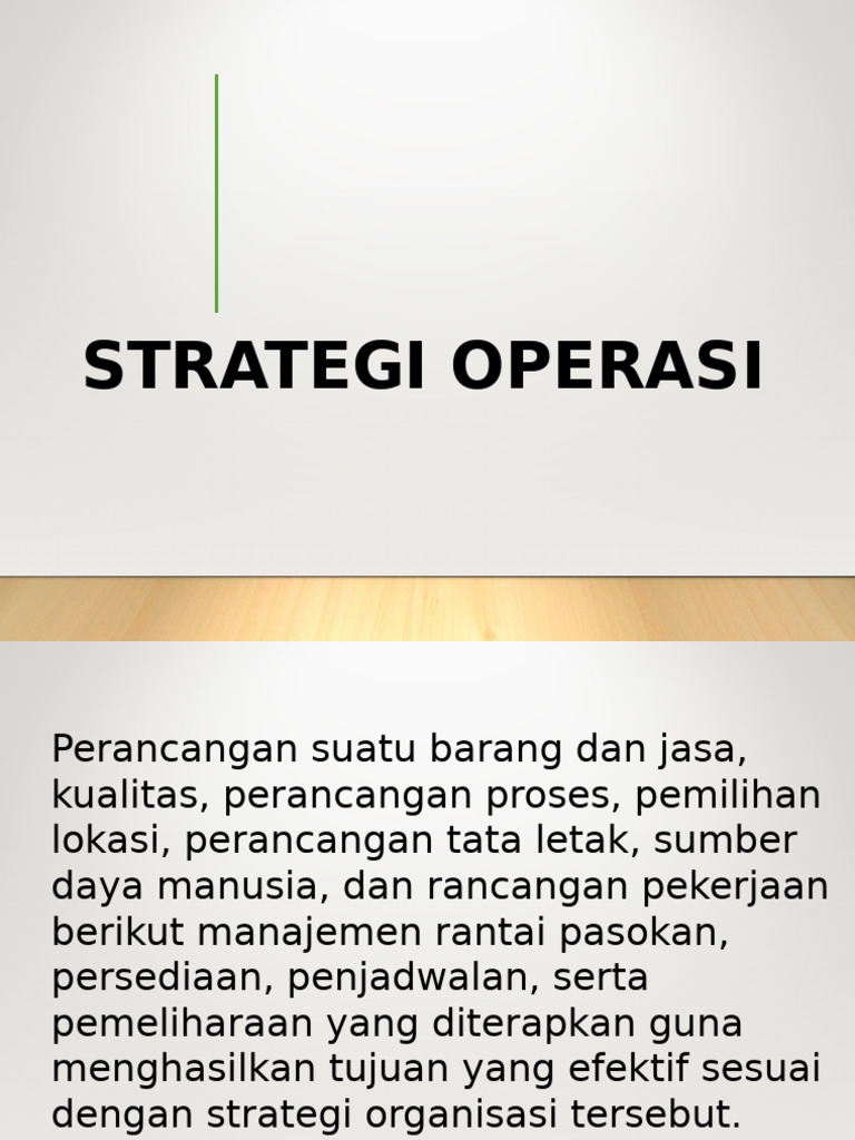 04 Manajemen Operasi Dan Strategi Operasi | PDF