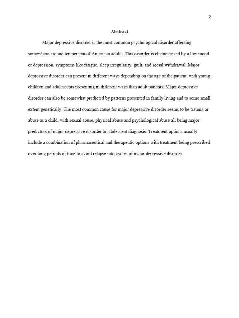 Understanding Major Depressive Disorder | PDF | Antidepressant | Mental ...