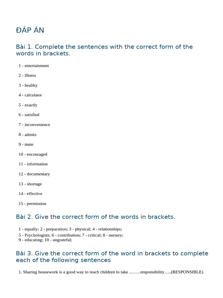 Wordform Key | PDF