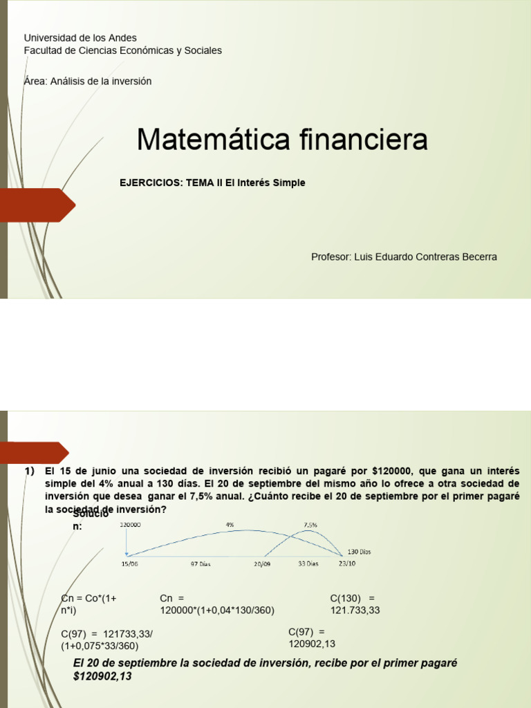 Ejercicios de Interés Simple en Finanzas | PDF | Bancos | Interés