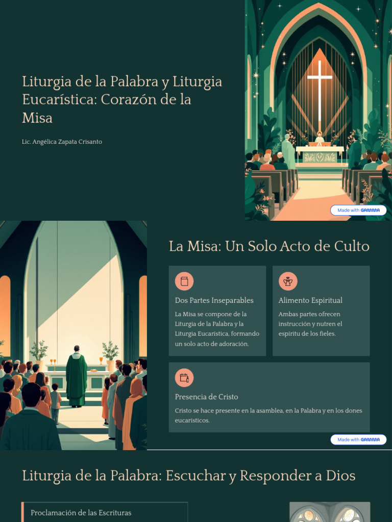 Liturgia de La Palabra y Liturgia Eucaristica Corazon de La Misa | PDF ...