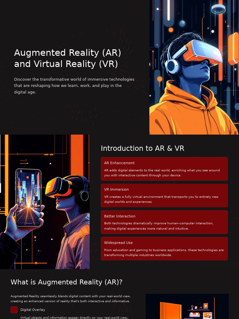 Augmented Reality AR and Virtual Reality VR | PDF | Virtual Reality ...
