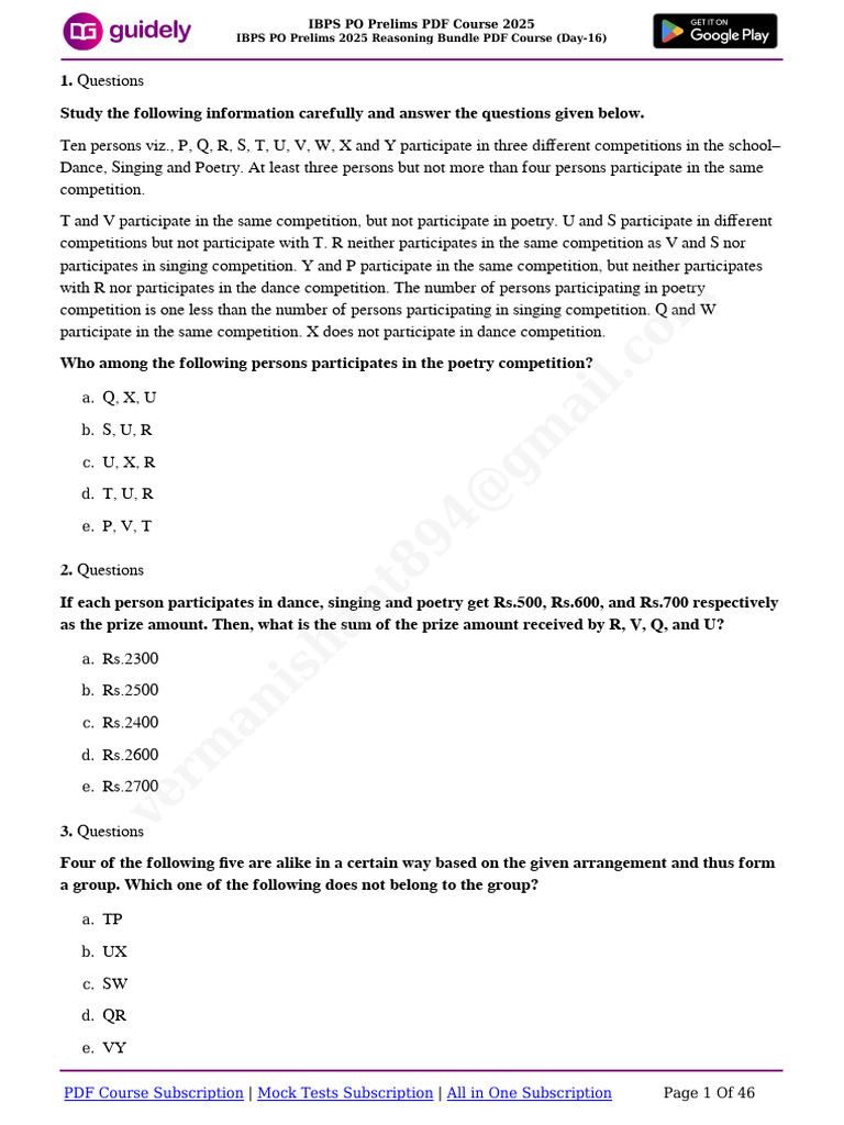 IBPS PO Prelims PDF Course 2025-1764630421666 | PDF