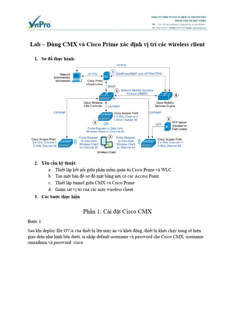 Lab - Dùng CMX Và Cisco Prime Xác Định Vị Trí Các Wireless Client | PDF