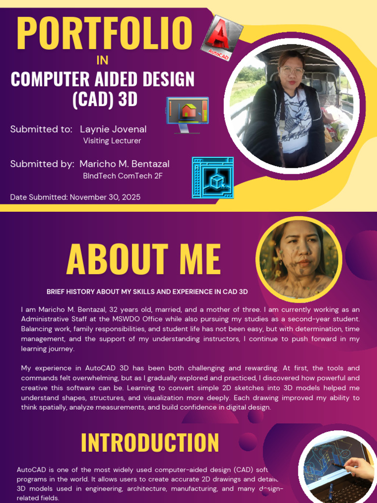 CAD 3D Portfolio by Maricho Bentazal | PDF | Computer Aided Design | 3 ...
