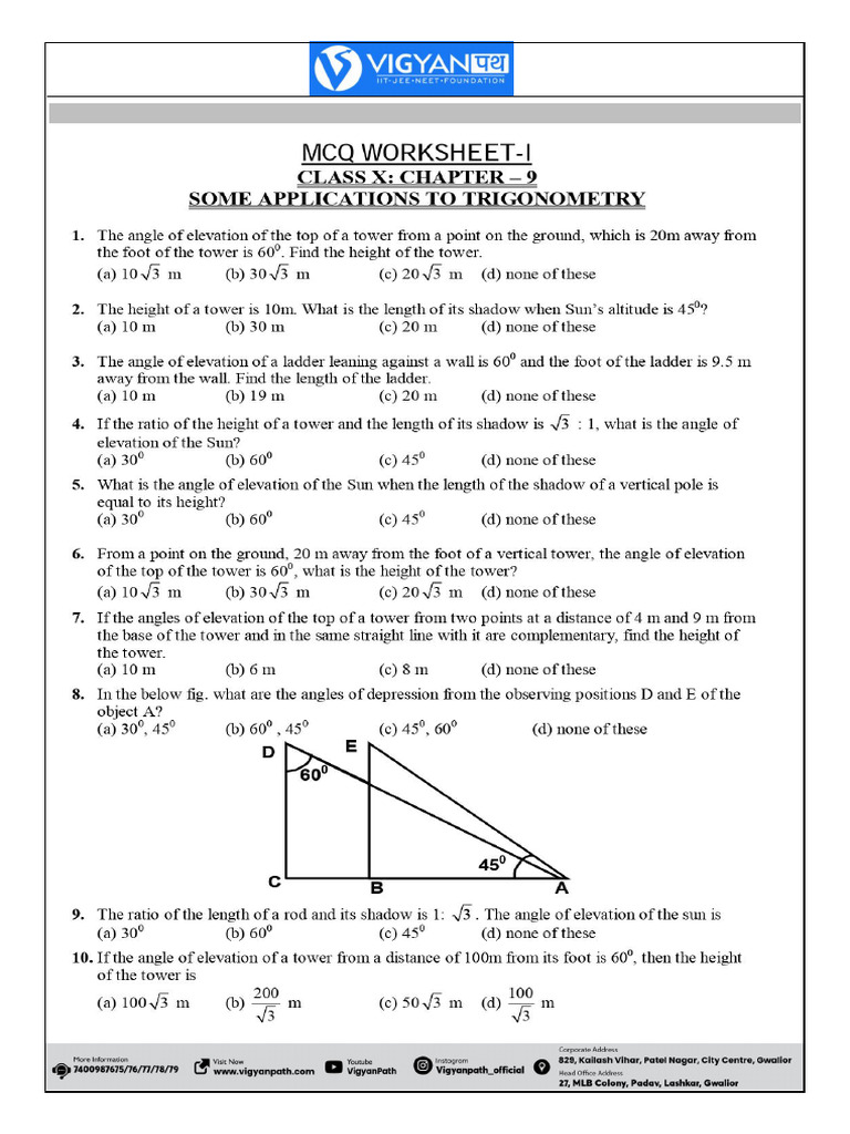Application of Trigonometry | PDF