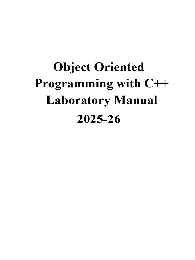 C++ Object-Oriented Programming Lab Manual | PDF | Constructor (Object ...