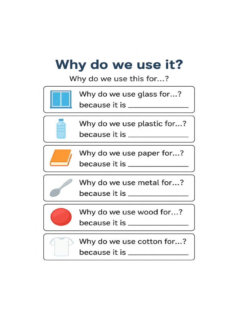 Why Do We Use It Worksheet | PDF