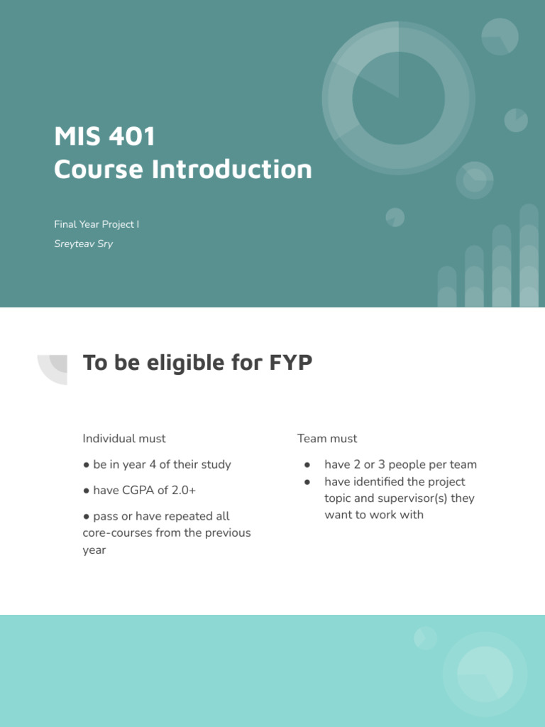 MIS 401 Course Introduction | PDF