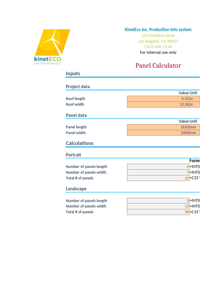 02_02 KinetEco Panel Calculator | PDF | Sustainable Energy | Solar Power