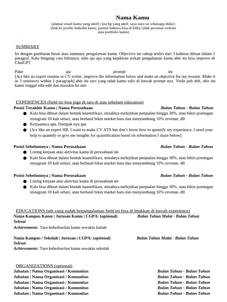 Resume and CV Optimization Guide | PDF