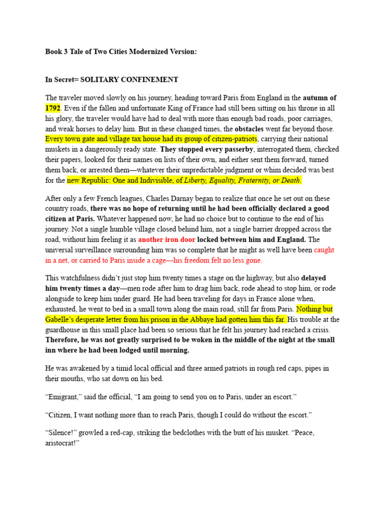 Book 3 Tale of Two Cities Modernized Version | PDF | A Tale Of Two ...