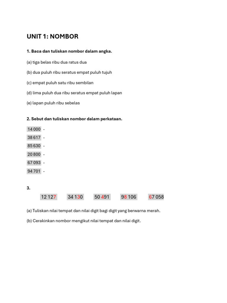 Panduan Lengkap Nombor dalam Matematik | PDF