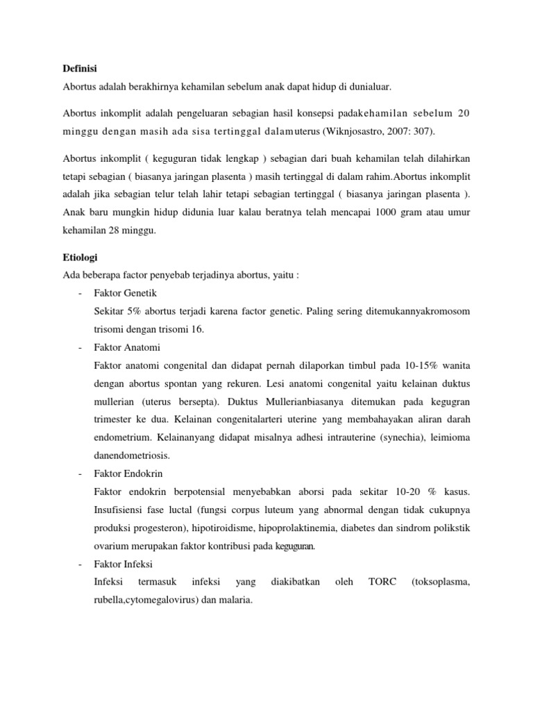 Abortus Inkomplit | PDF
