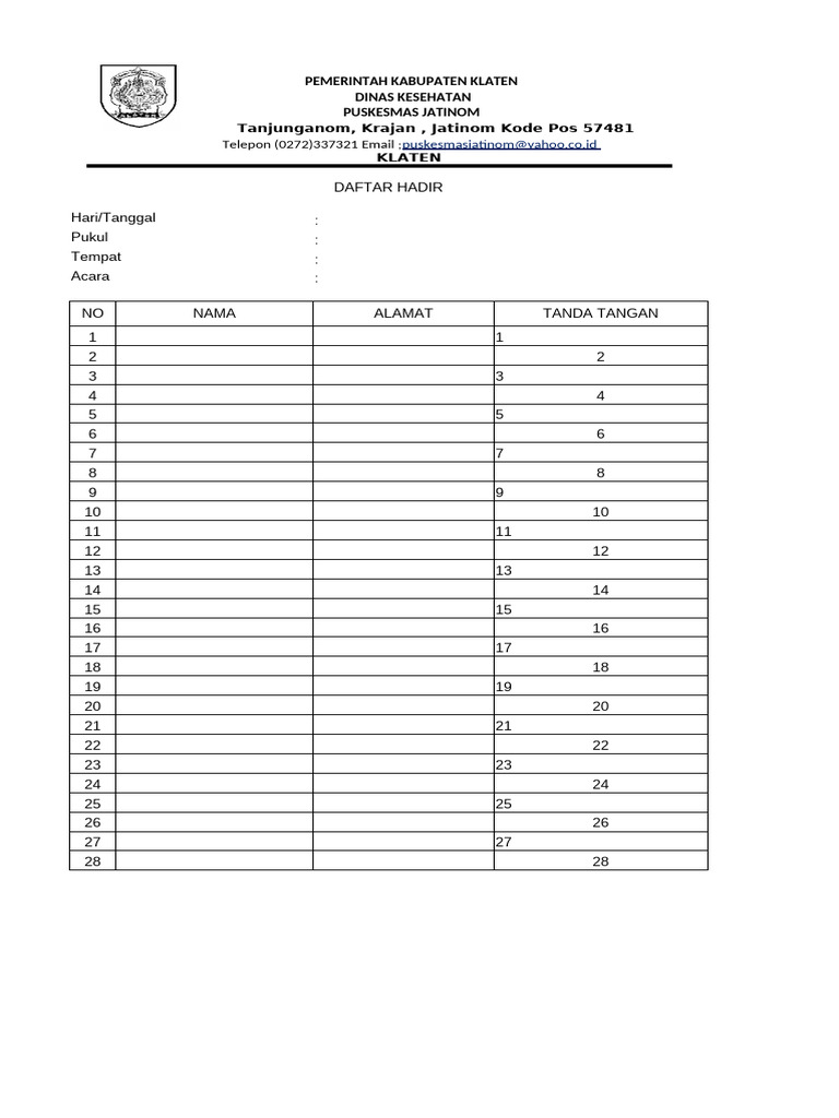 Daftar Hadir Makmin | PDF