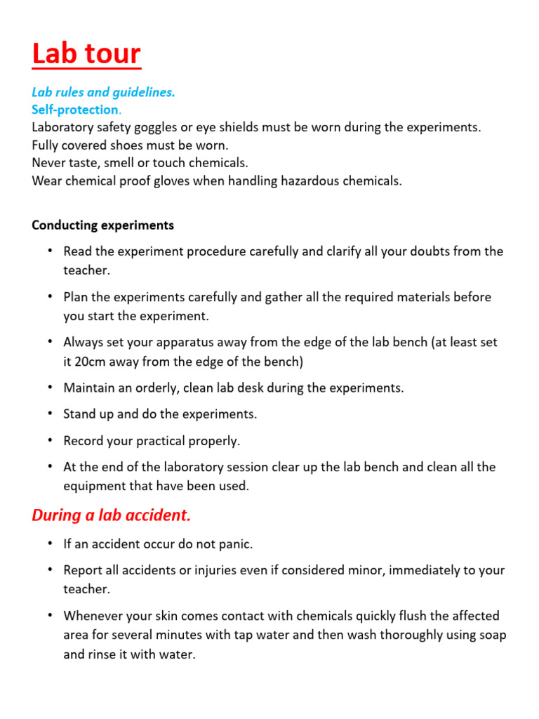 Lab Tour Note 1 | PDF