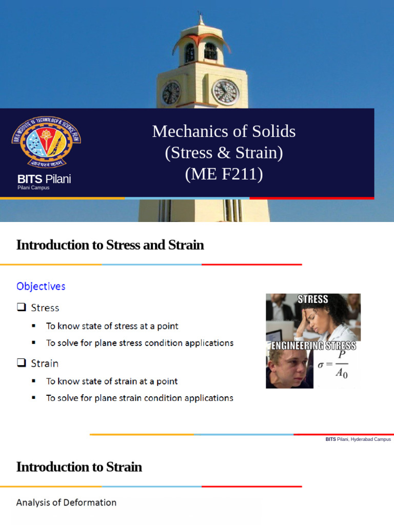 Mechanics of Solids: Stress & Strain Guide | PDF | Stress (Mechanics ...