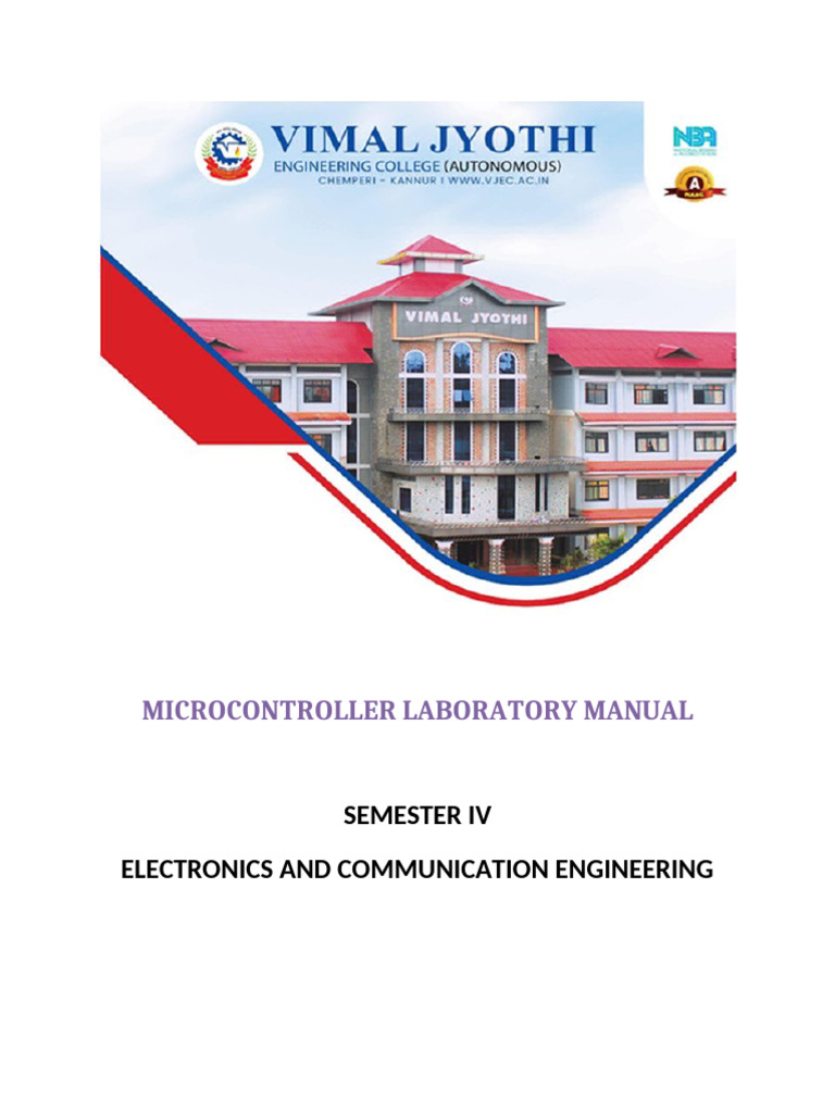 Microcontroller Lab Manual for ECE S4 | PDF | Computing | Computer ...