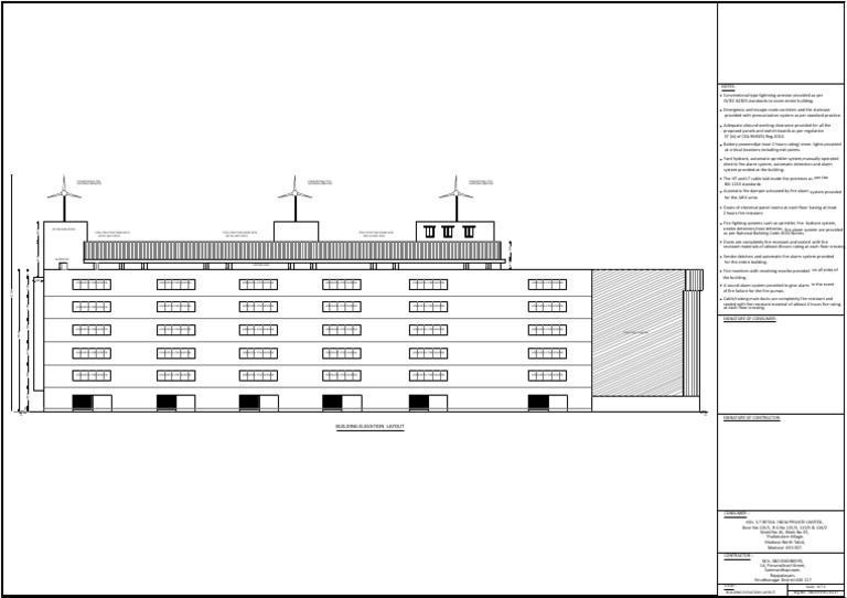 Building Elevation Layout-front Elevation | PDF | Firefighting ...