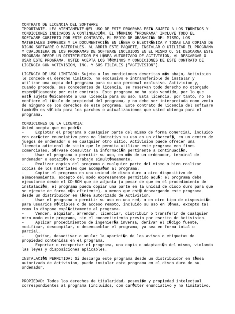 Universal EULA Spanish - PC V 2 | PDF | Propiedad | Derechos de autor