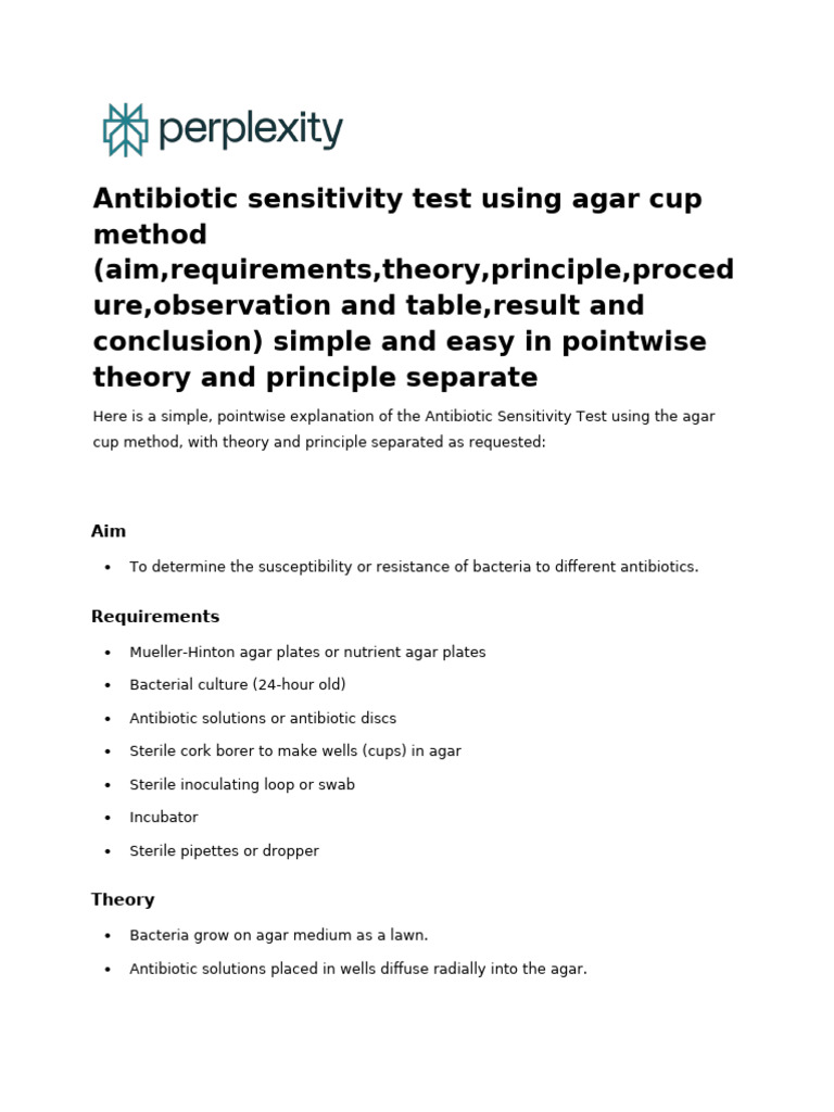 Antibiotic Sensitivity Test Methods Explained | PDF | Student's T Test ...
