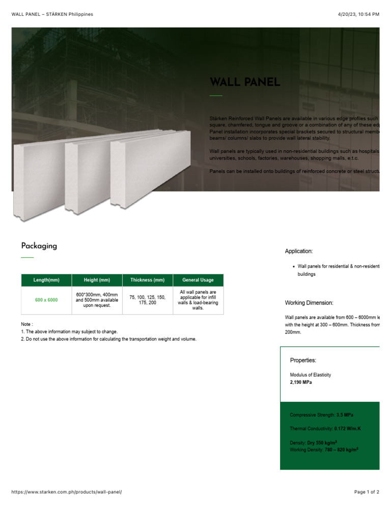 Stärken Wall Panels for Construction | PDF | Building Materials ...