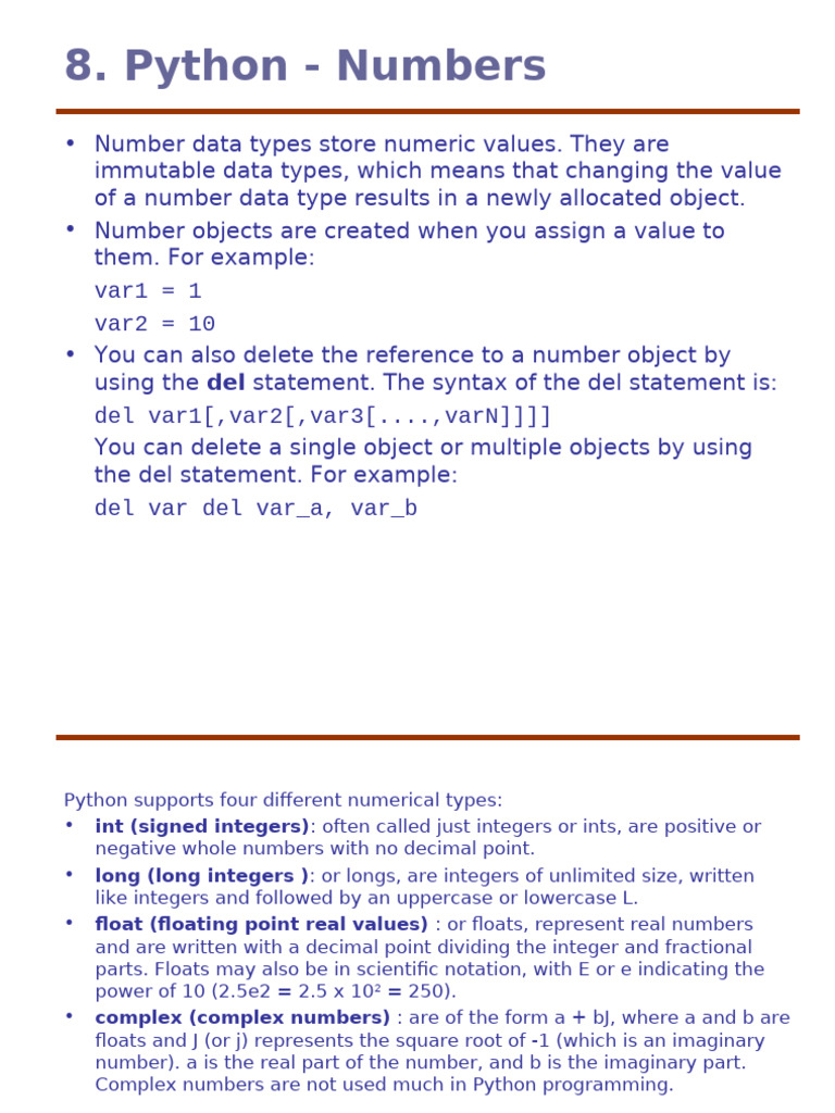 Python Number Data Types Overview | PDF | Trigonometric Functions ...